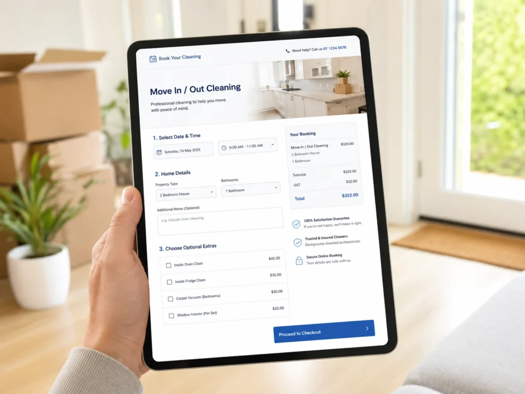 Online booking for move in out cleaning service in Cleveland Ohio