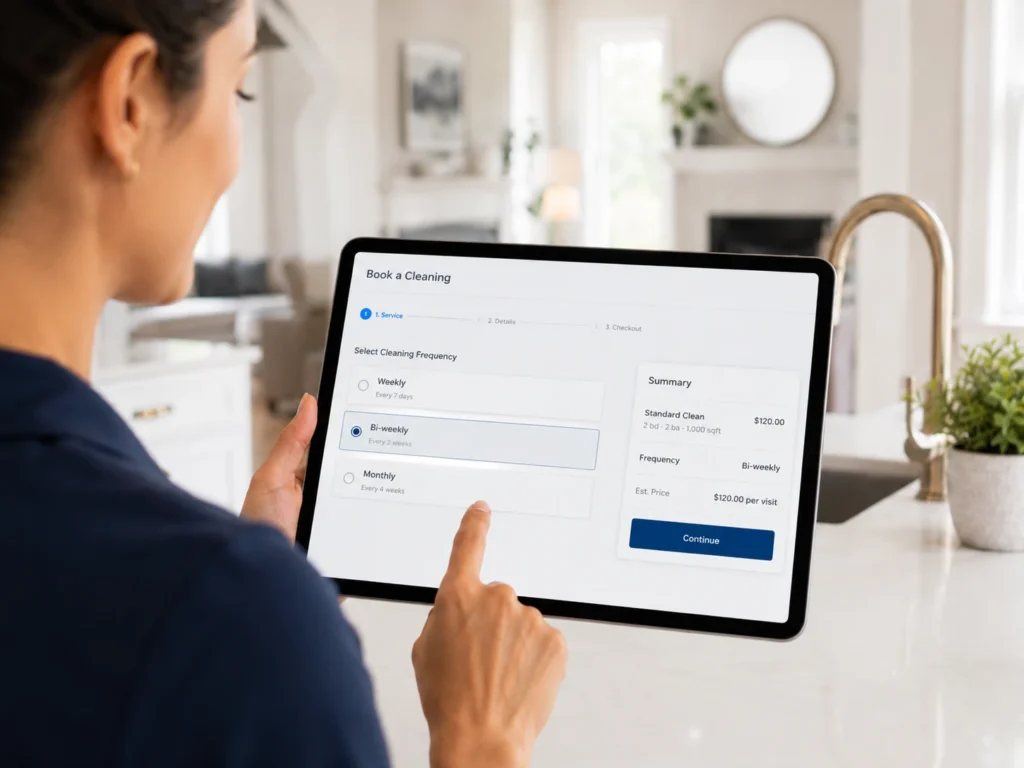 Online booking for recurring cleaning service in Cleveland Ohio