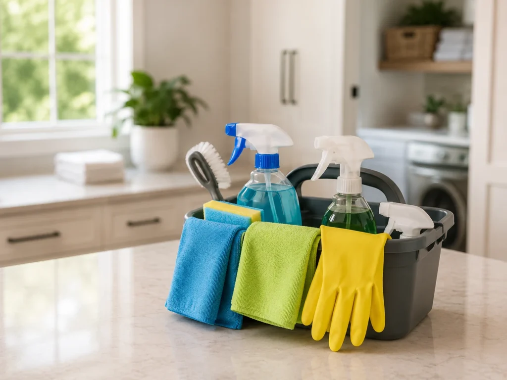 Cleaning supplies for hourly house cleaning service near Cleveland Ohio