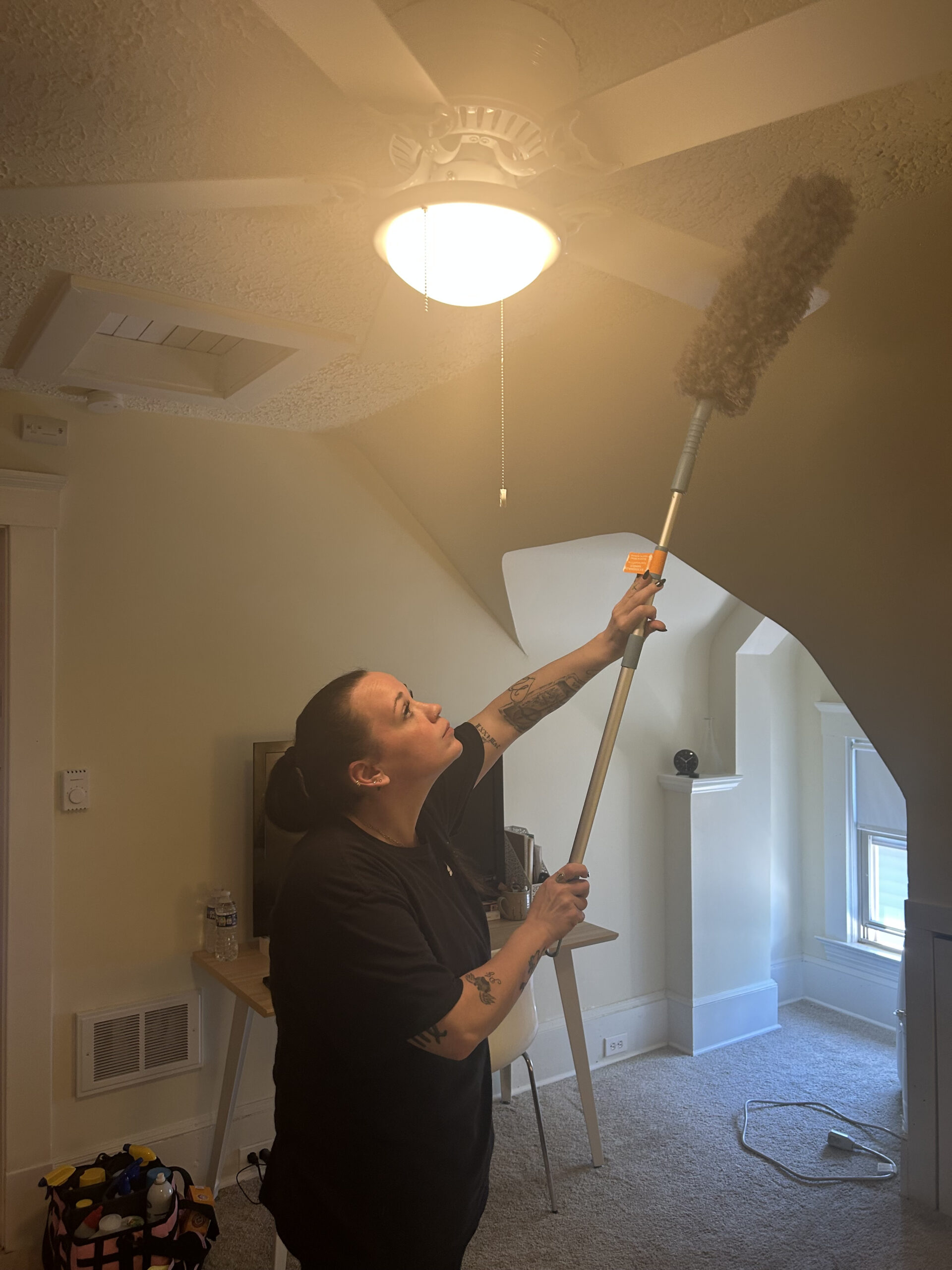 Ceiling fan dusting light fixture cleaning — My Simple Cleaning professional house cleaning