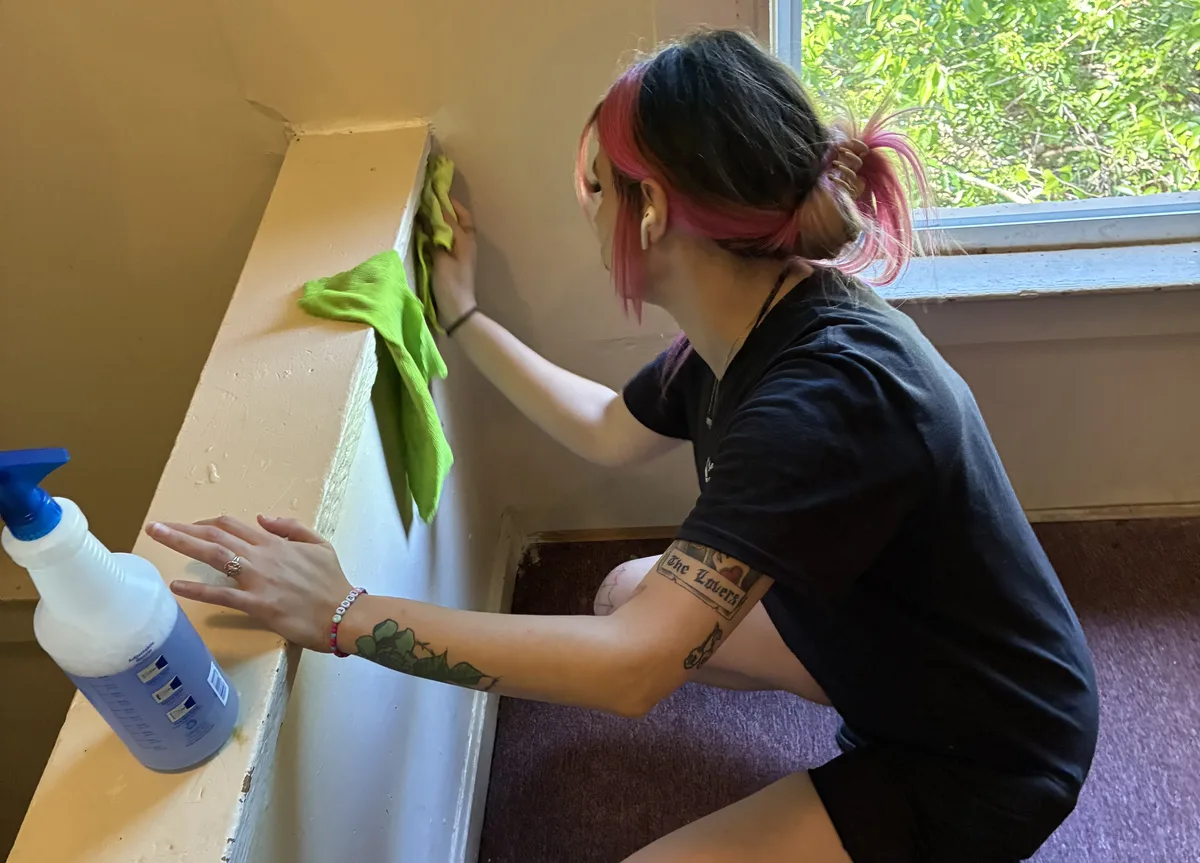 One-time cleaning service — cleaner dusting furniture